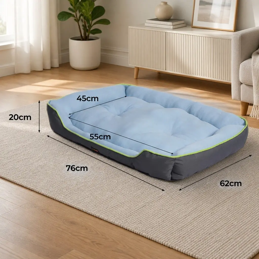 Pet Cooling Bed Sofa Mat Bolster Medium 76cm x 62cm Machine Washable Dog Cat