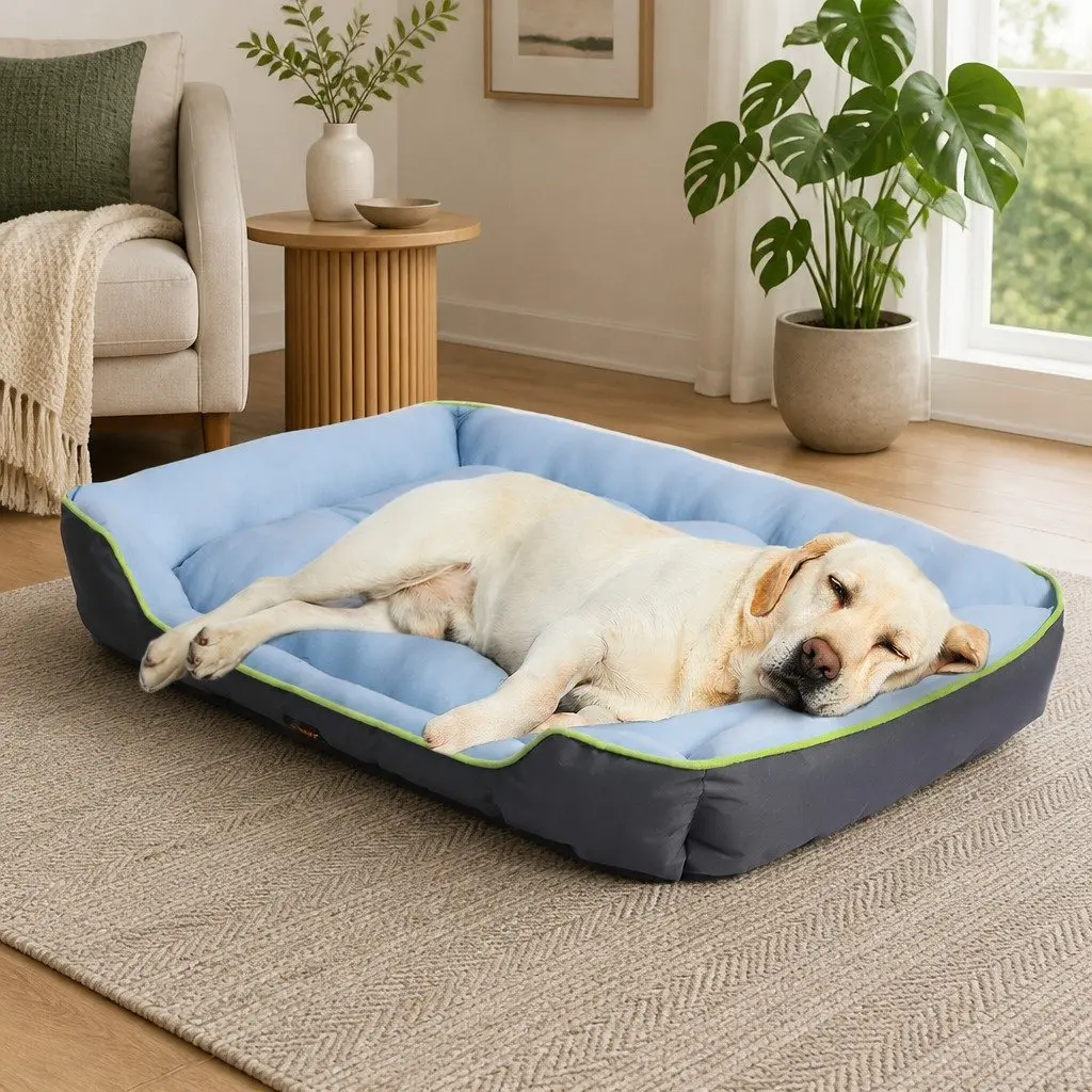 Pet Cooling Bed Sofa Mat Bolster Medium 76cm x 62cm Machine Washable Dog Cat