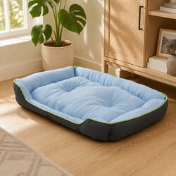Pet Cooling Bed Sofa Mat with Bolster X-Large Washable Dog Cat Sleep Nest