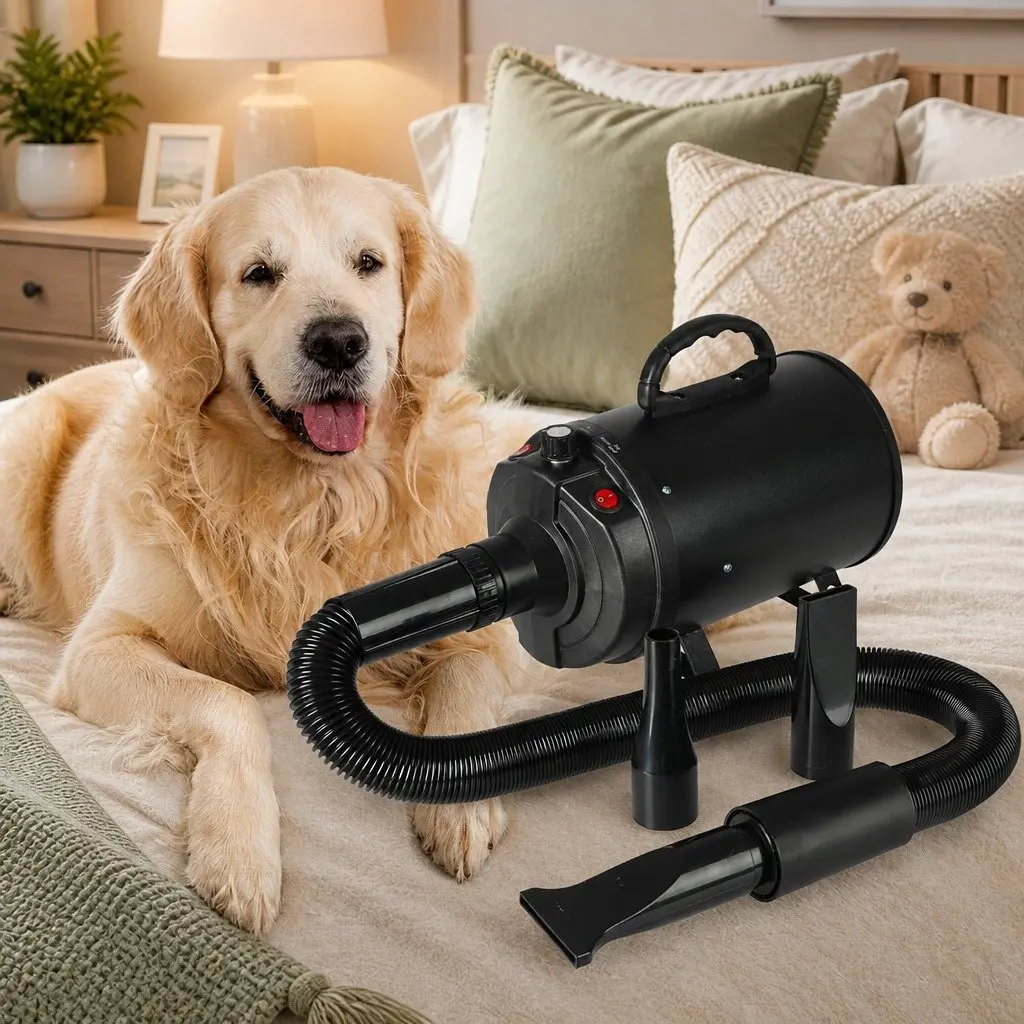 Pet Hair Dryer Dog Cat Grooming Blow Dryer Quick Drying Low Noise Three Nozzles