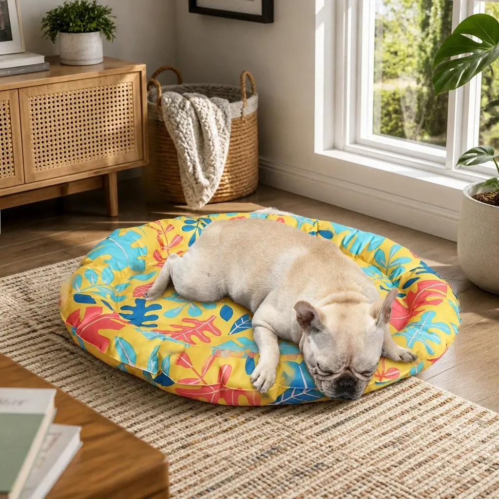 Pet Cooling Gel Mat Large Dog Cat Bed Bolster Scratch Resistant Waterproof