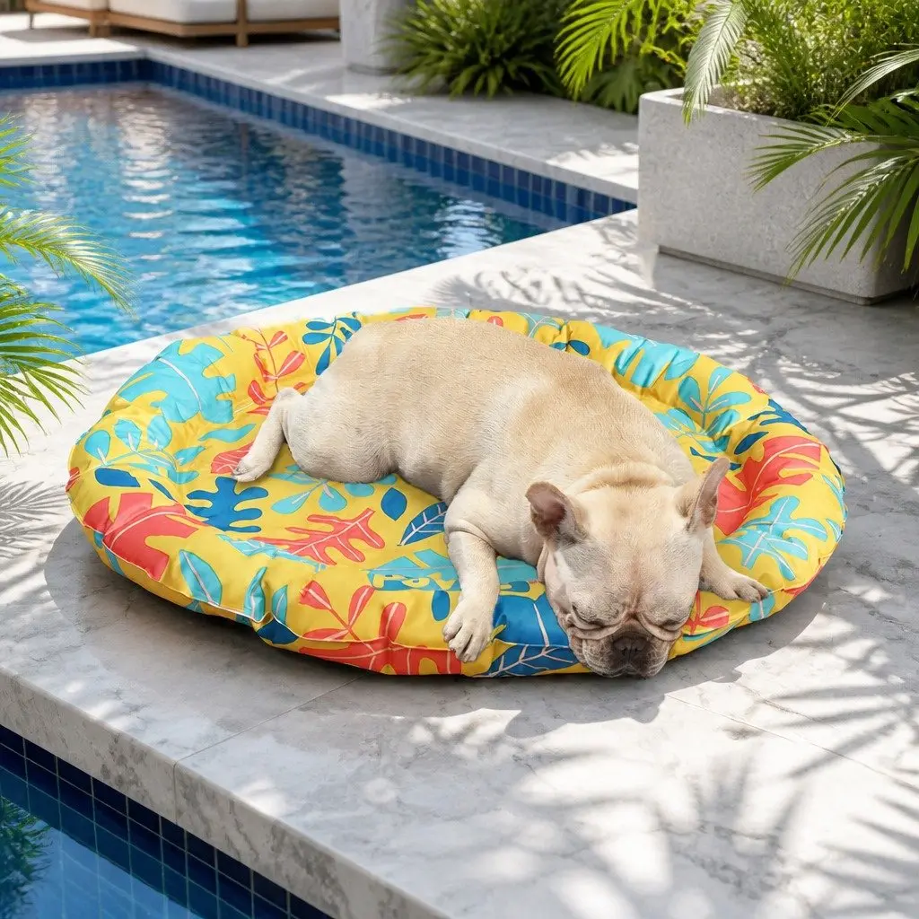 Pet Cooling Gel Mat Large Dog Cat Bed Bolster Scratch Resistant Waterproof