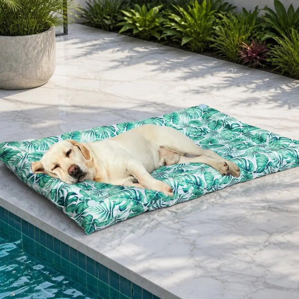 Pet Cooling Mat Large Self-Cooling Gel Pad Dog Cat Bed Bolster Waterproof
