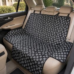 Pet Car Seat Cover Hammock Waterproof Chew-Resistant Travel Protection Black