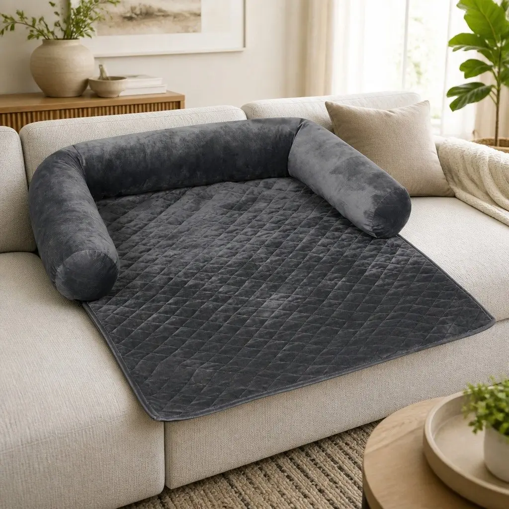 Pet Sofa Cover for Dogs Large Furniture Protector Machine Washable Anti-Slip Bolster