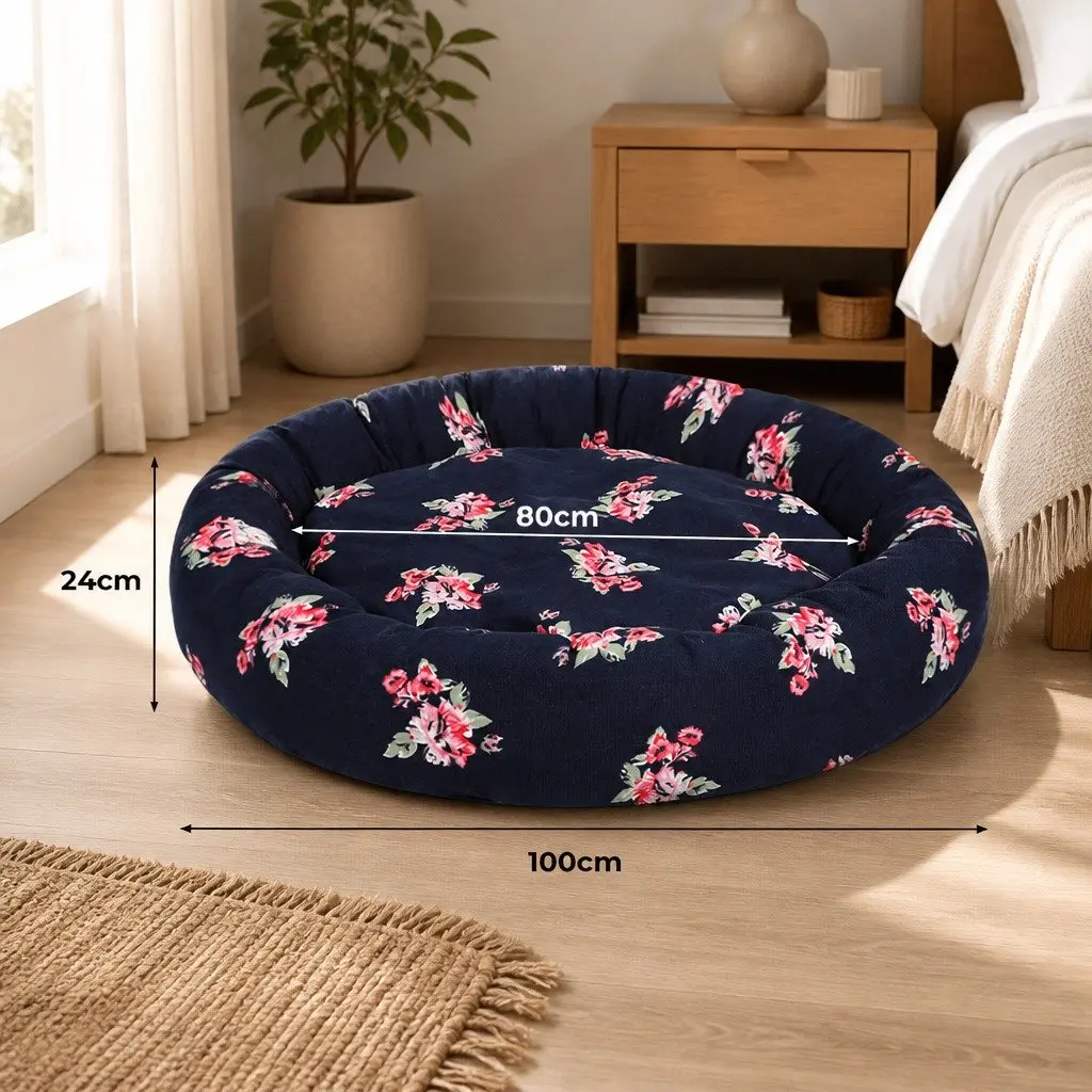 Dog Calming Bed Pet Cat Washable XXL Doughnut-Shaped Non-Slip Bottom Machine