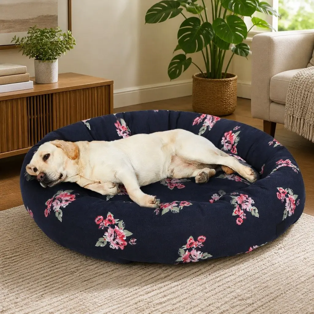 Dog Calming Bed Pet Cat Washable XXL Doughnut-Shaped Non-Slip Bottom Machine