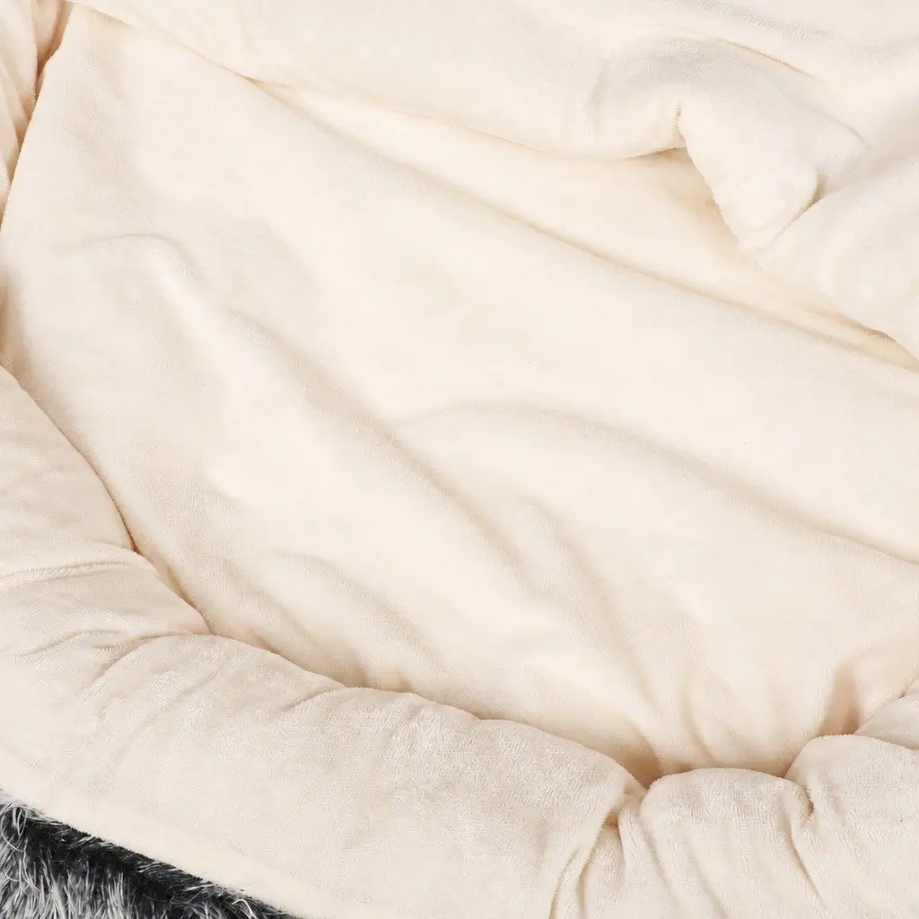 Large Semi-Enclosed Pet Bed Warm Plush Cave Dog Cat Nest Removable Washable