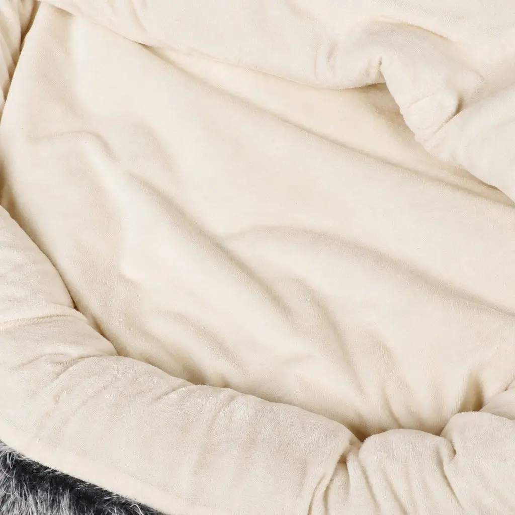 Pet Dog Cat Calming Bed Warm Soft Plush Semi-Enclosed Cave Washable XL
