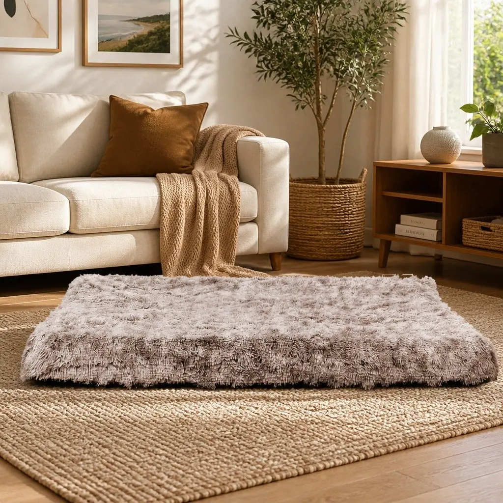 Large Coffee Memory Foam Dog Bed