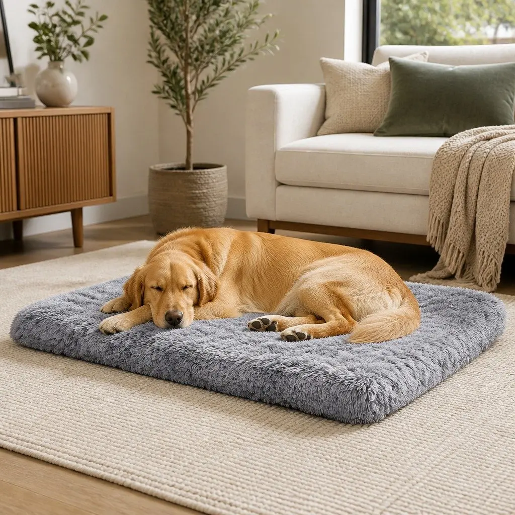 Memory Foam Pet Bed Cushion Large Dog Cat Calming Mat Washable Charcoal