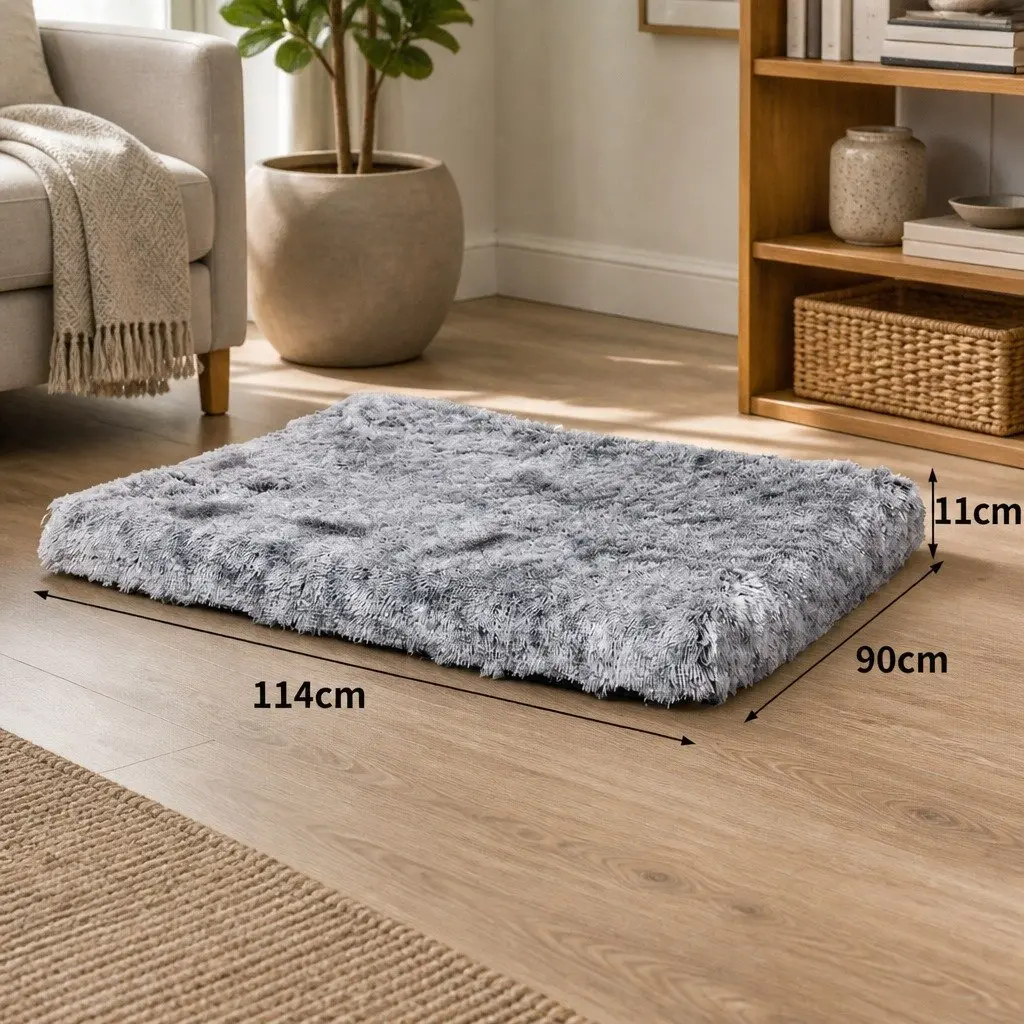 Memory Foam Pet Bed Cushion Large Dog Cat Calming Mat Washable Charcoal