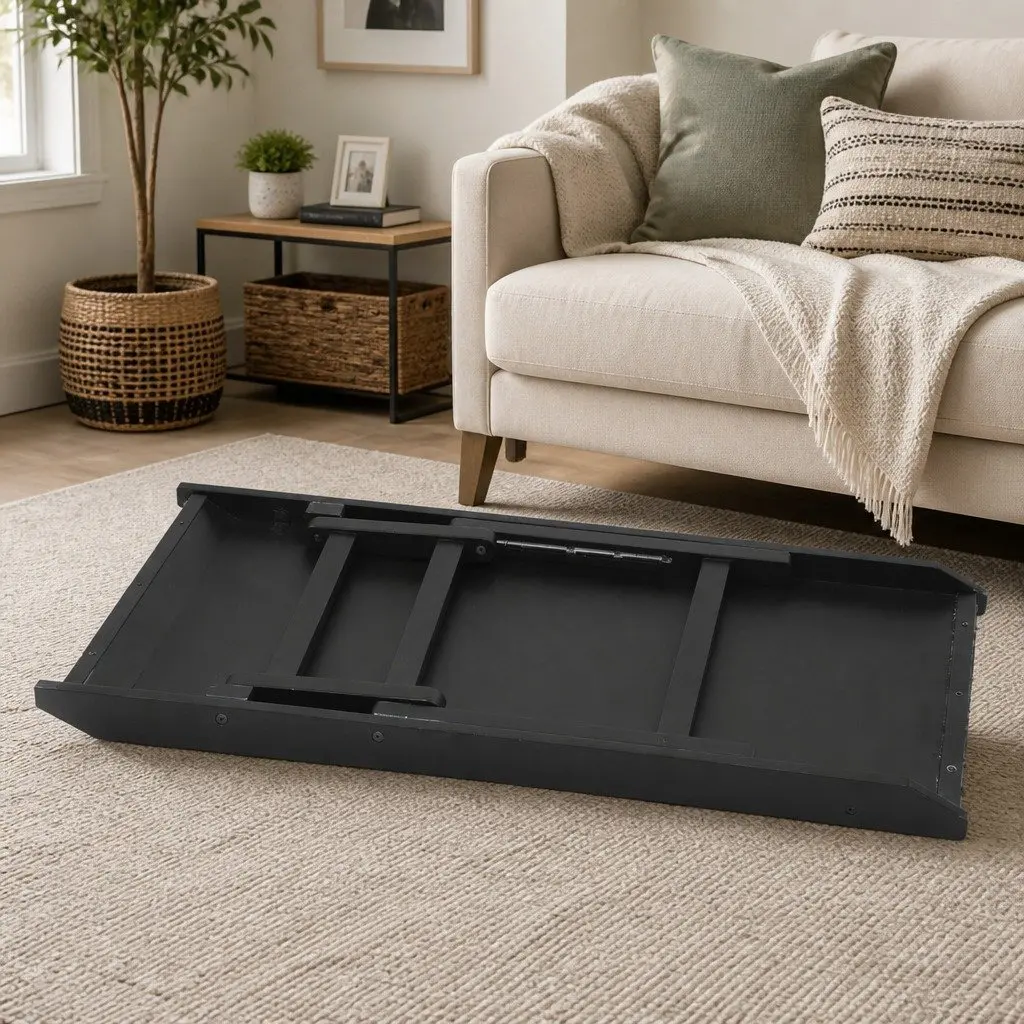Adjustable Pet Ramp for Dogs and Cats Couch Bed Car Access Black