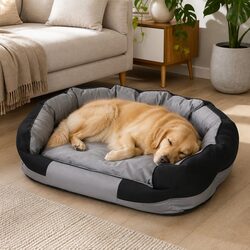 Waterproof Pet Dog Bed X-Large Orthopedic Memory Foam Removable Cover Bolster