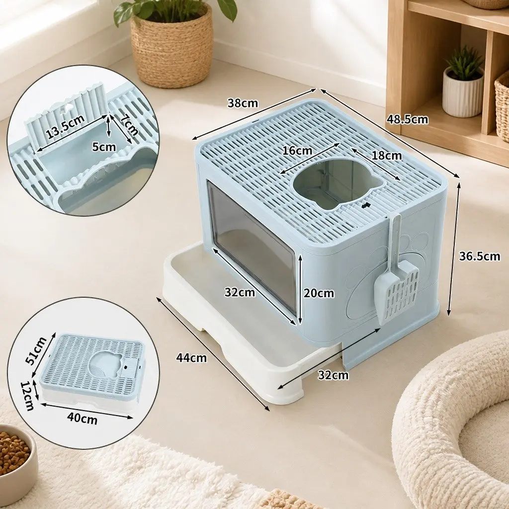 Foldable Cat Litter Box in Blue