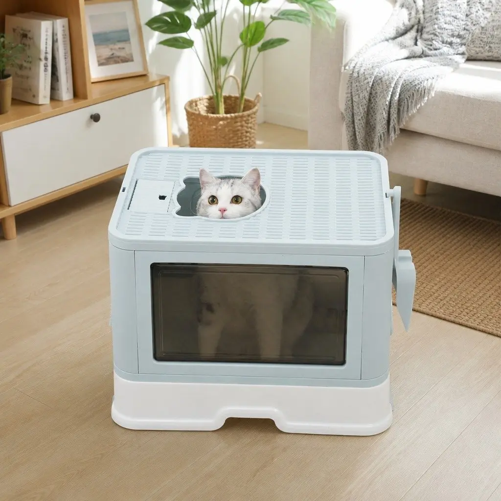 Foldable Cat Litter Box in Blue