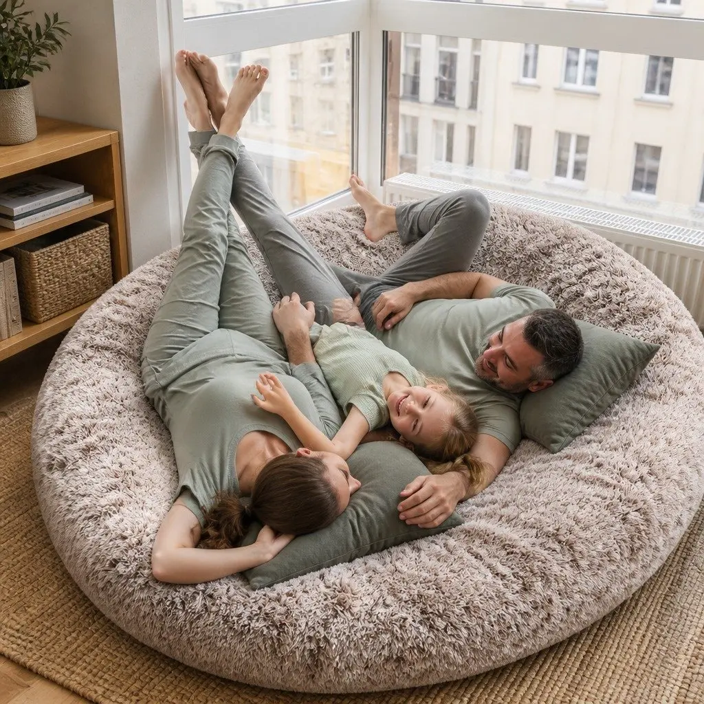 Human Size Faux Fur Nap Bed