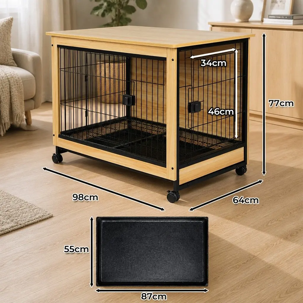 XL Wooden Dog Kennel with Tray