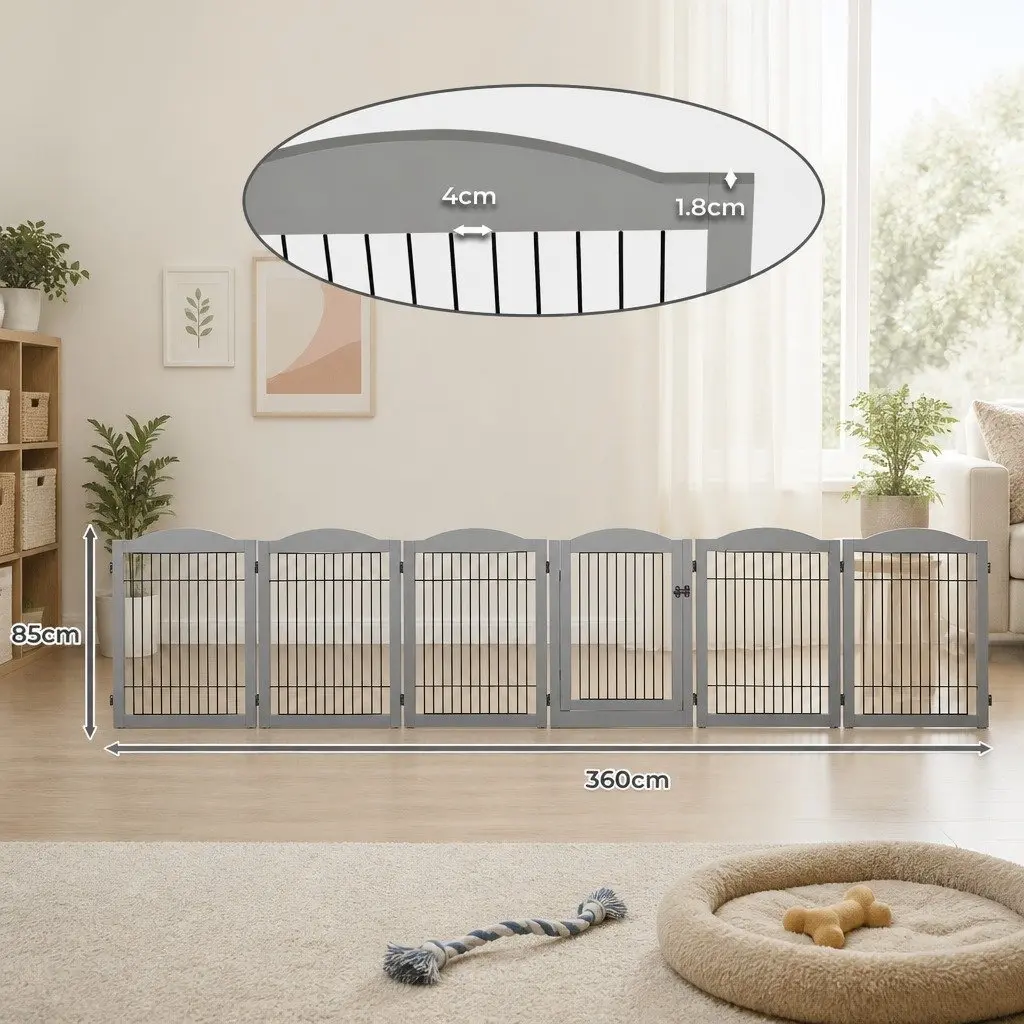 Pet Playpen Indoor Outdoor 6 Panels Portable Foldable Safe Enclosure