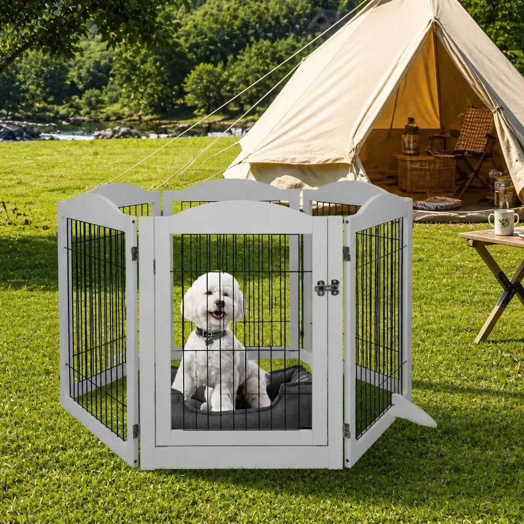 Pet Playpen Indoor Outdoor 6 Panels Portable Foldable Safe Enclosure