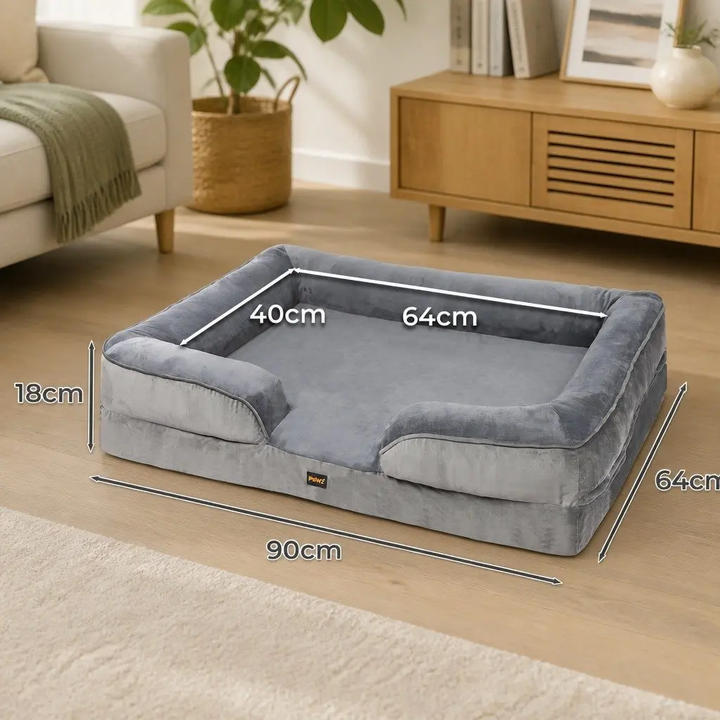 Memory Foam Pet Sofa Bed Cushion Large Dogs Cats Orthopedic Support Washable
