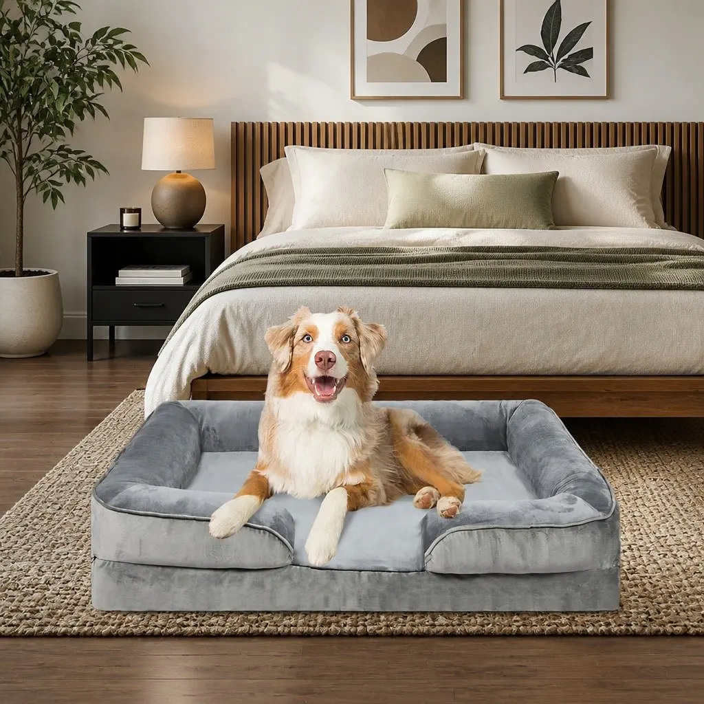 Memory Foam Pet Sofa Bed Cushion Large Dogs Cats Orthopedic Support Washable
