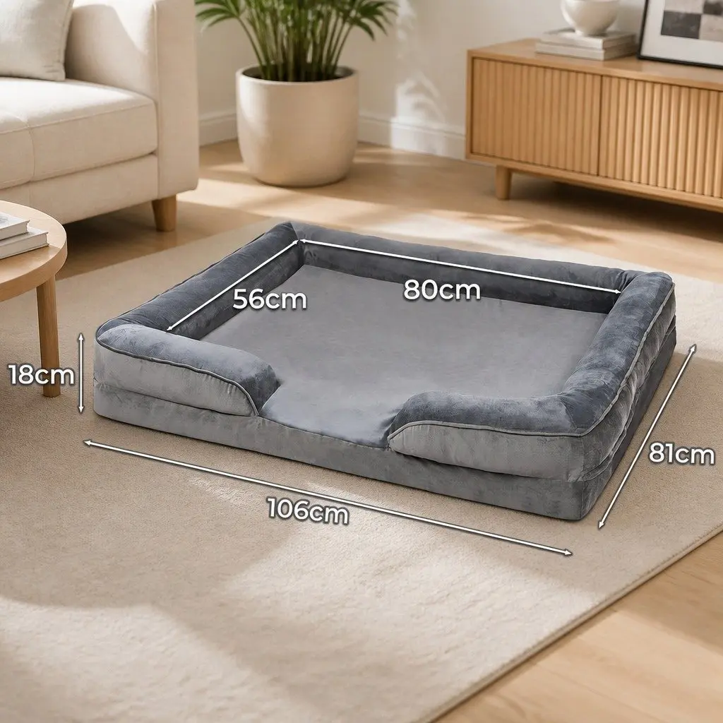 Memory Foam Pet Sofa Bed Cushion XL Orthopaedic Dog Cat Lounger