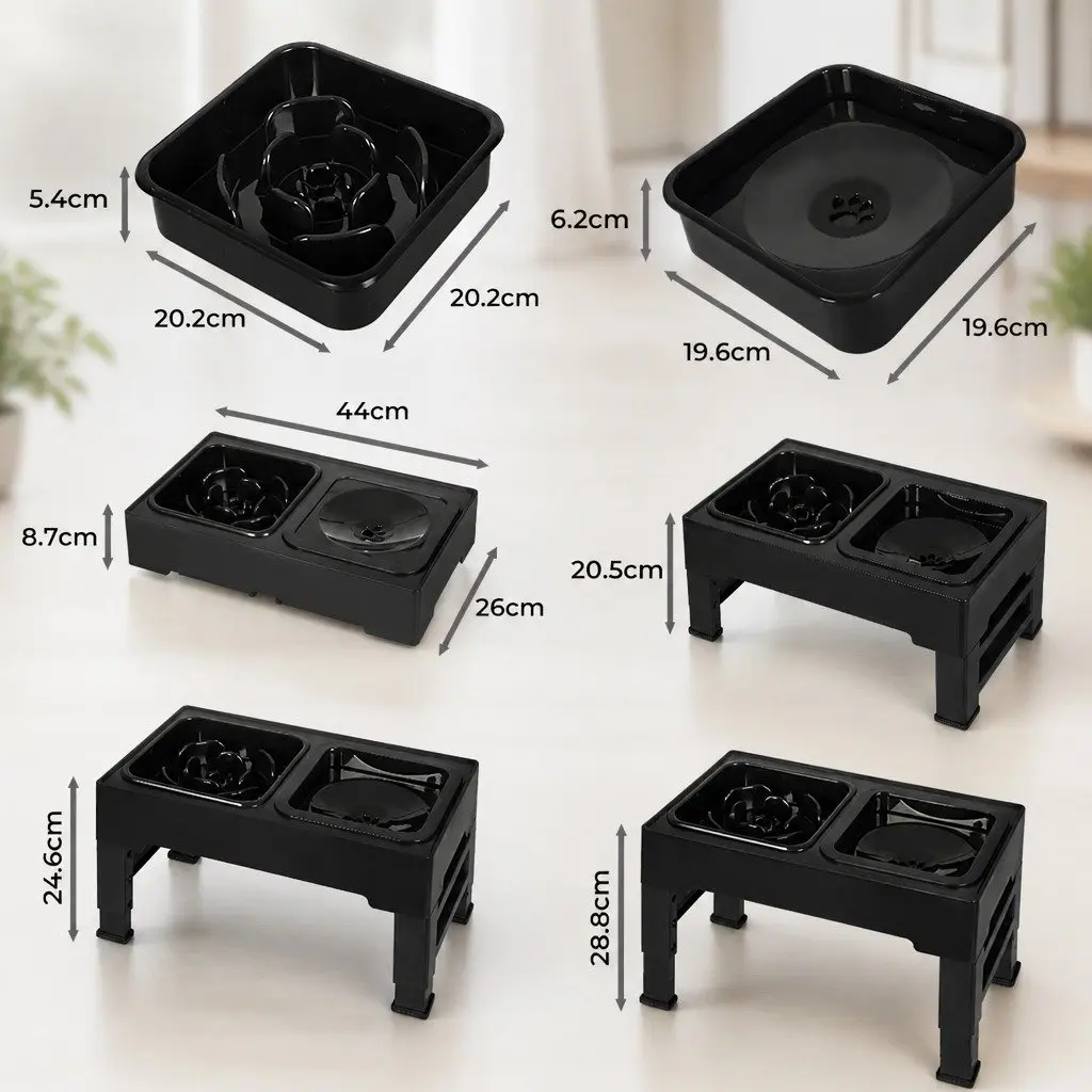 Elevated Pet Feeder with Adjustable Height