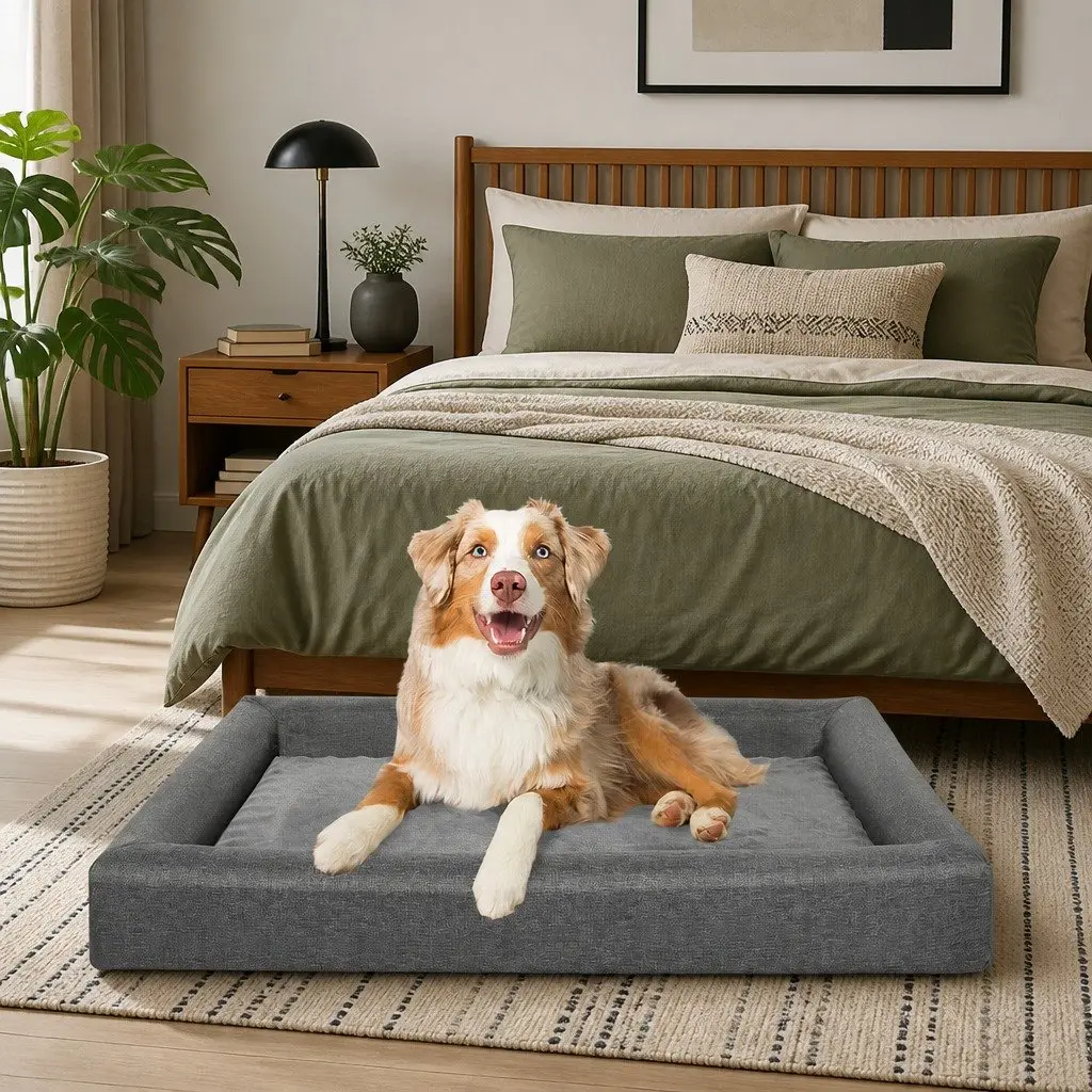 Memory Foam Pet Bed Large Orthopaedic Dog Cat Cushion Machine Washable Removable