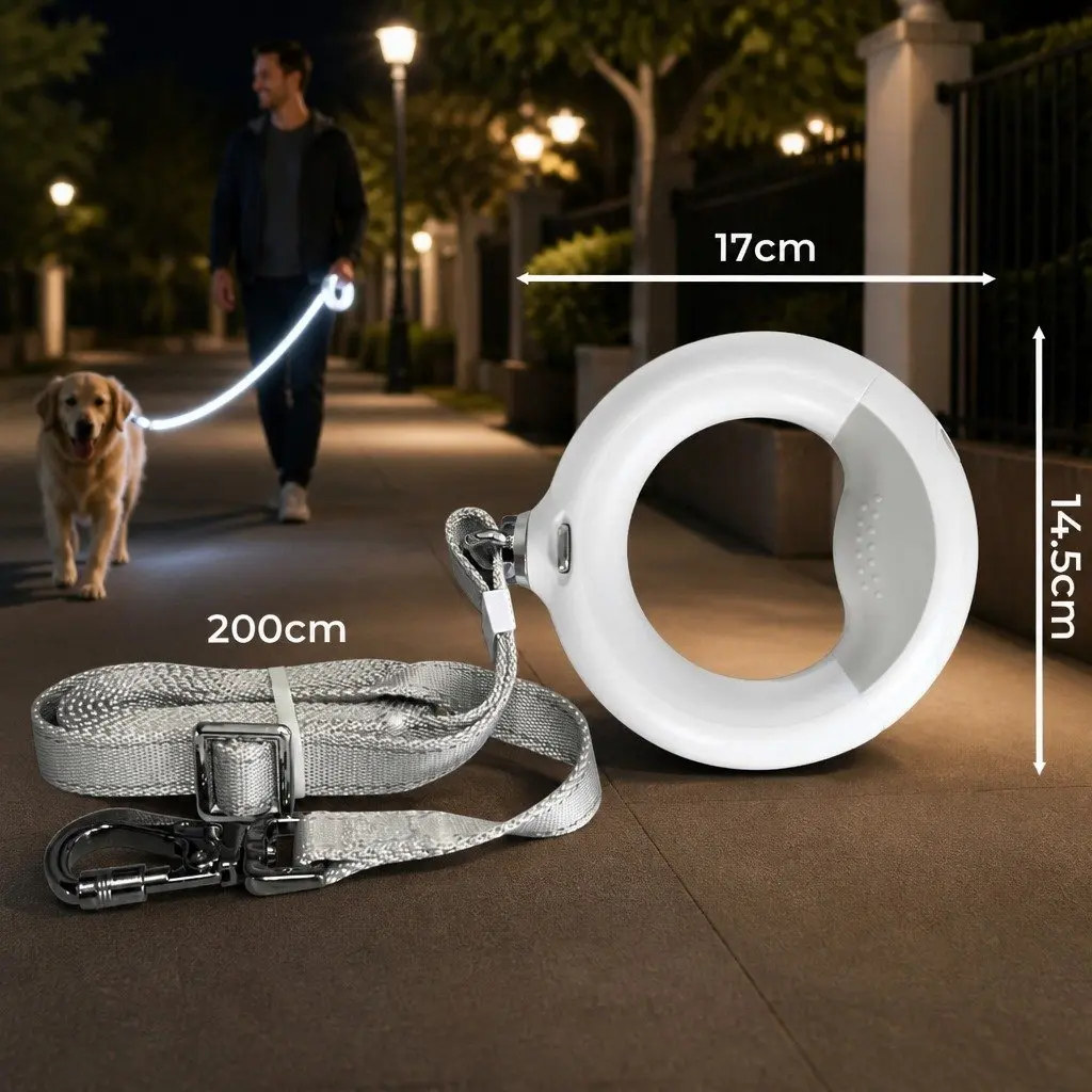 LED Dog Leash with Rechargeable Light