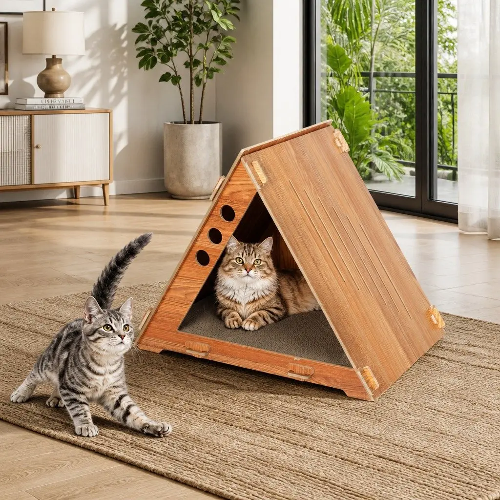 Cat Scratching Board Cardboard Corrugated Lounger Bed Furniture Protection Post