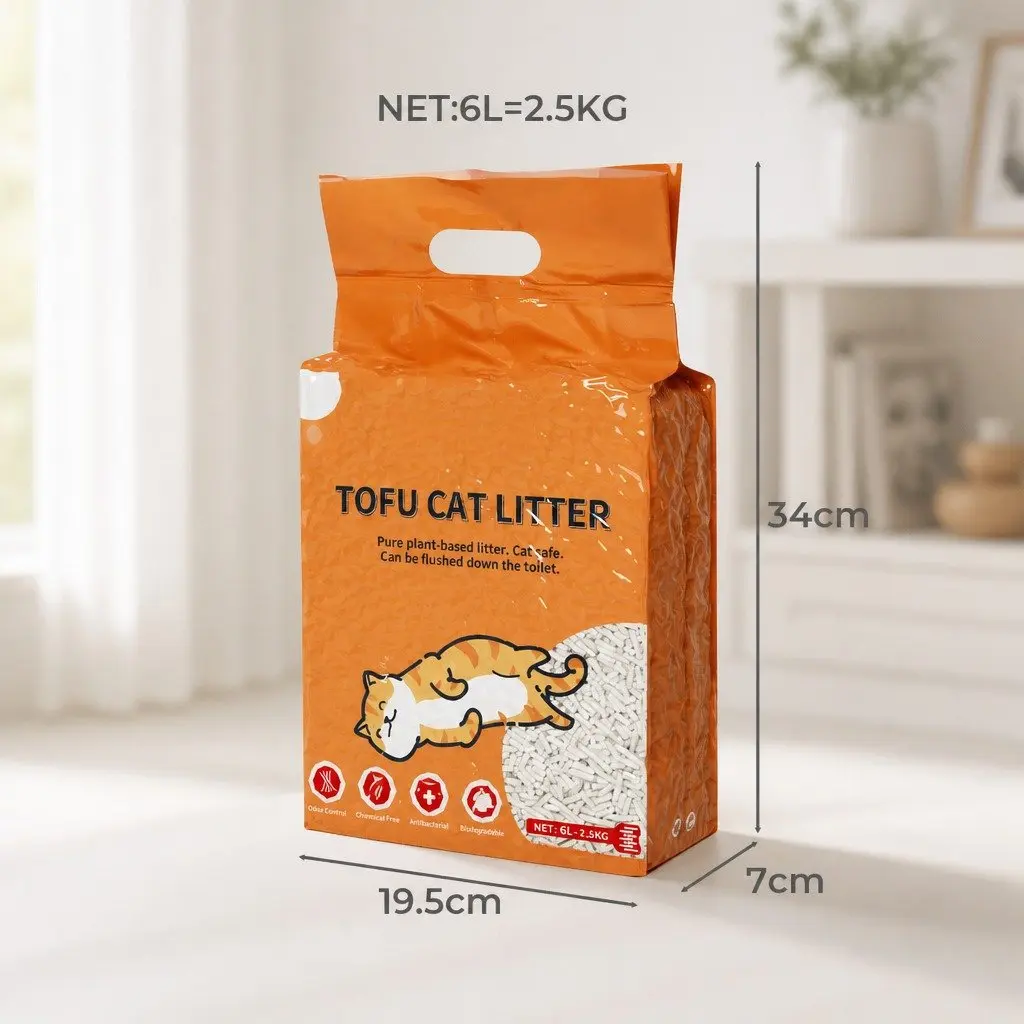 Tofu Cat Litter 2.5kg Clumping Natural Biodegradable Flushable Odour Control