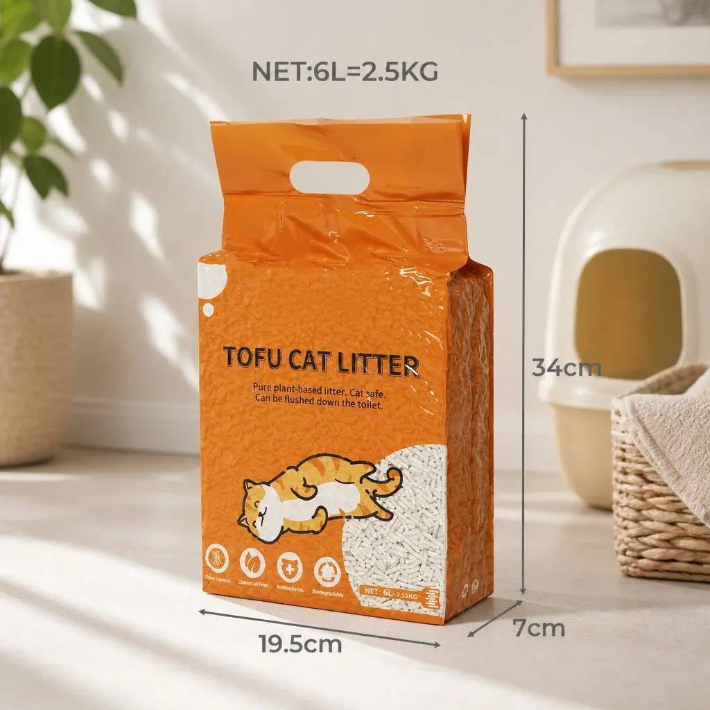 Tofu Cat Litter 2.5kg Natural Biodegradable Clumping Odour Control Dust Free Flushable