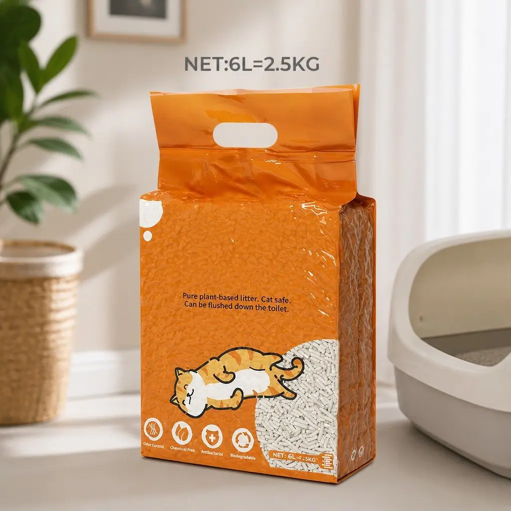 Tofu Cat Litter Clumping 2.5kg Biodegradable Natural Flushable Odour Control