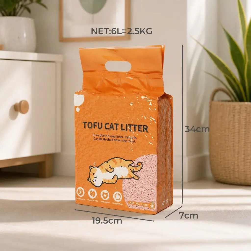Tofu Cat Litter 2.5kg Clumping Biodegradable Flushable Odour Control Natural Pet Litter