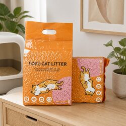 Tofu Cat Litter - Clumping, Flushable, Watermelon Scent 4x2.5kg