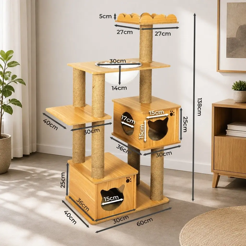 Cat Tree Scratching Post Multi-Level Tower Platform Climbing House Toys