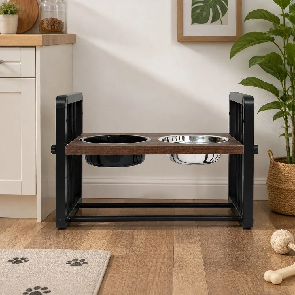 Adjustable Height Pet Feeder with Three Settings for All Pets