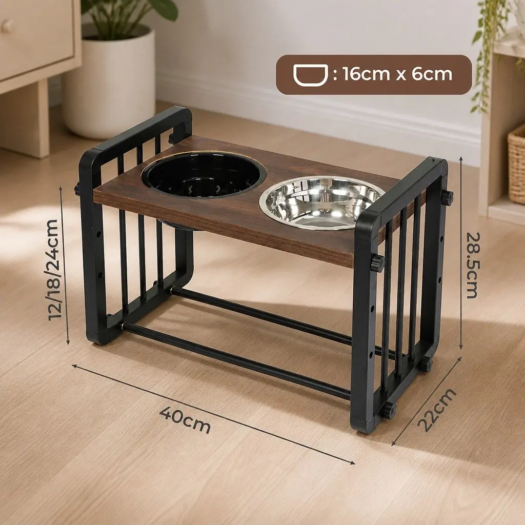 Adjustable Height Pet Feeder with Three Settings for All Pets