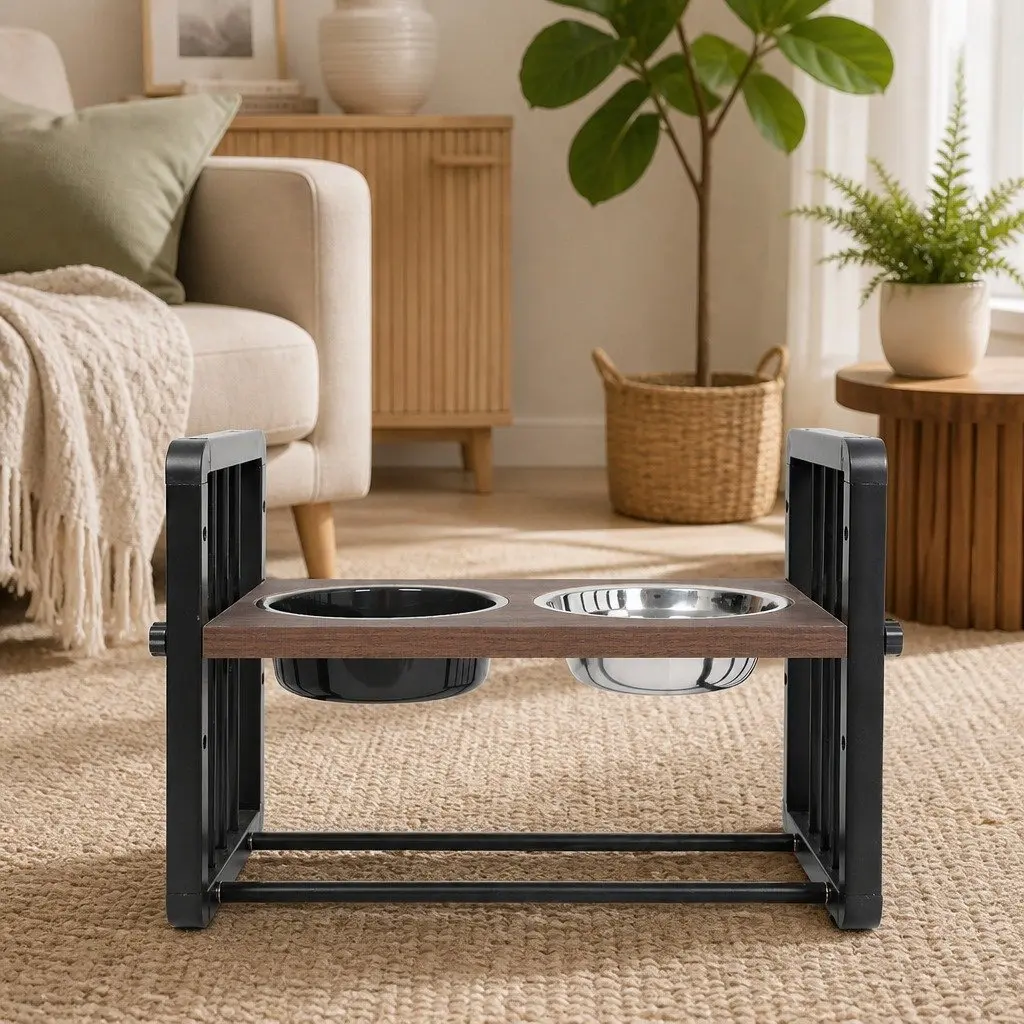 Adjustable Height Pet Feeder with Three Settings for All Pets