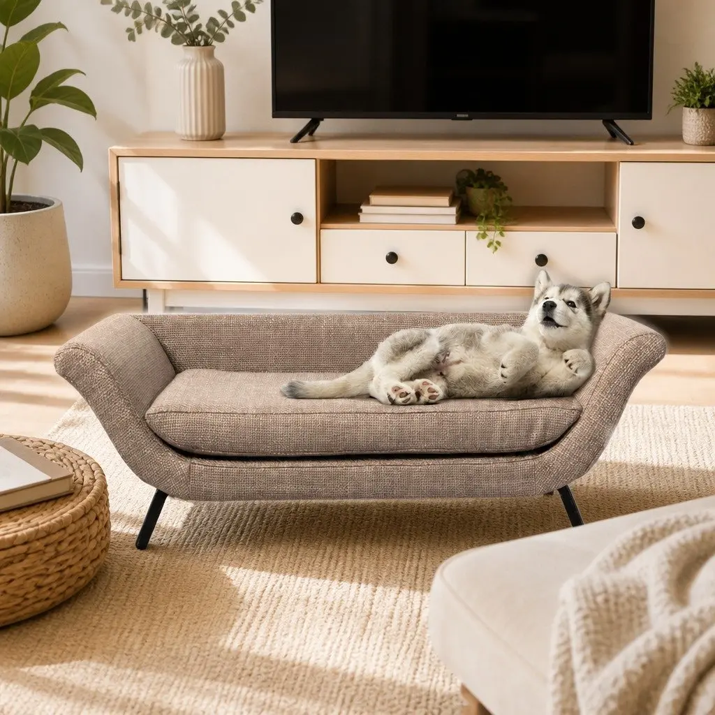 Pet Sofa Bed Raised Elevated Soft Foam Dog Cat Sleeping Lounger