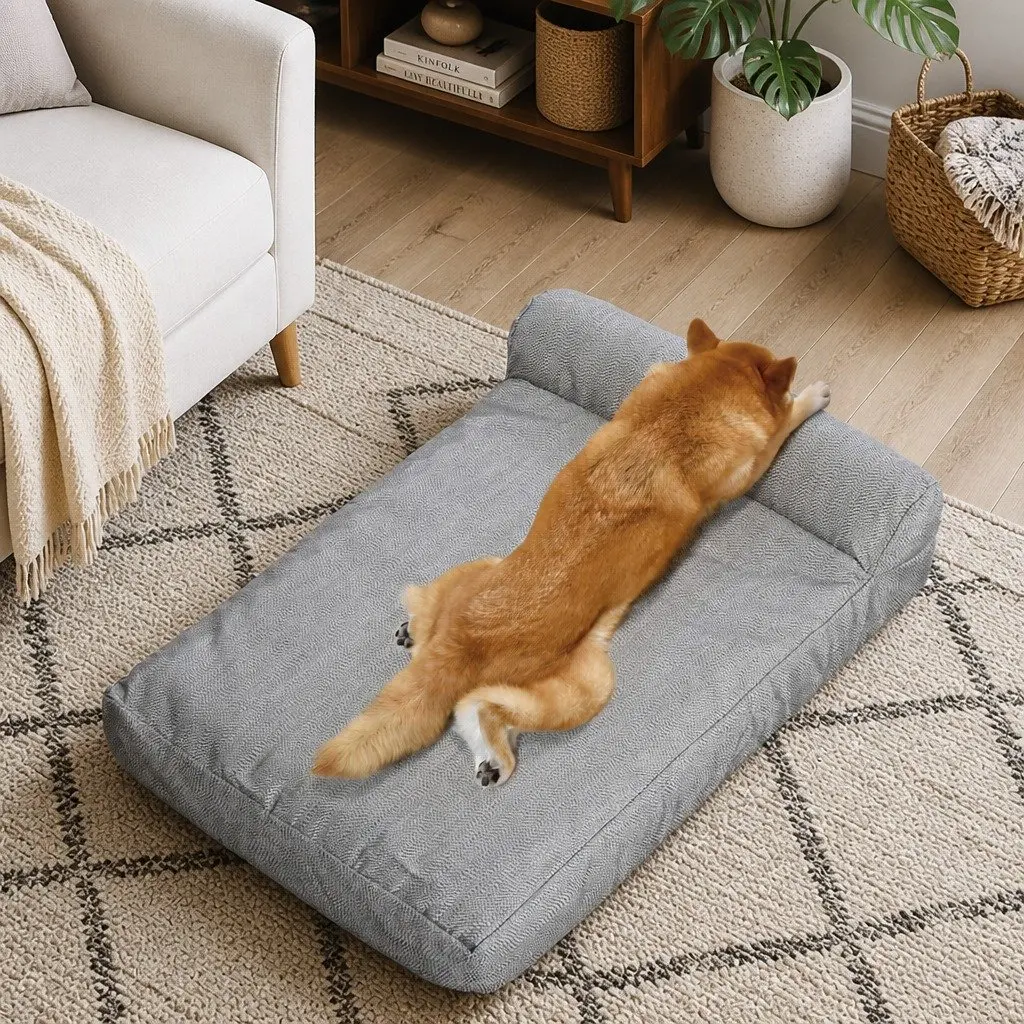Memory Foam Pet Bed Large Chew Proof Waterproof Dog Cat Cushion Washable