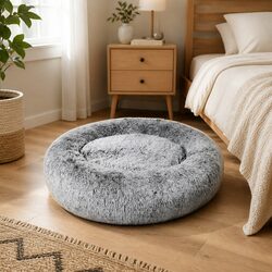 Pet Bed: Charcoal Doughnut with Memory Foam Filling