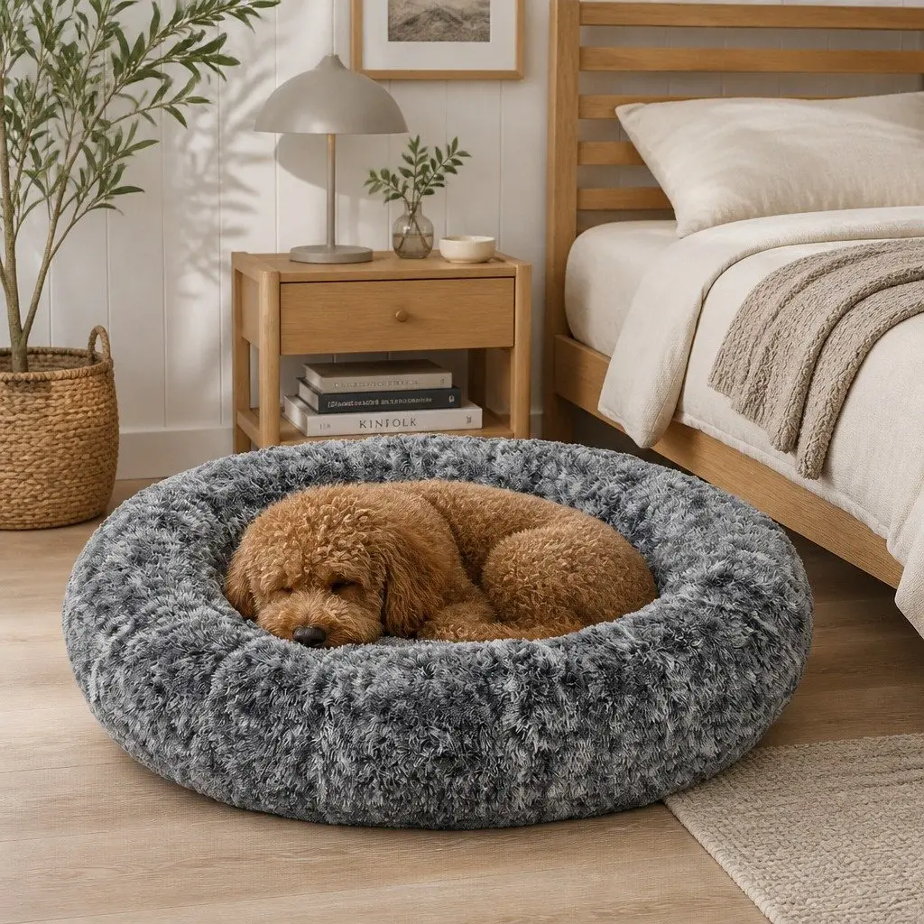 Grey Charcoal Memory Foam Floor Bed