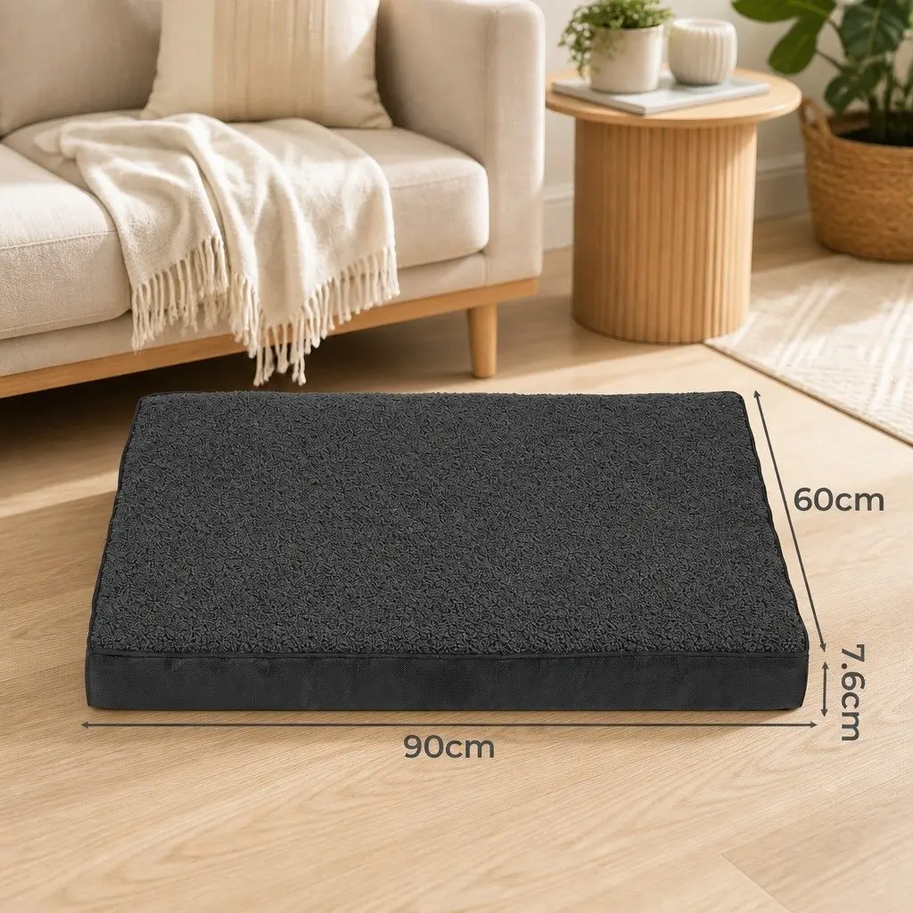 Orthopedic Pet Dog Bed for Comfort Grey 90cm x 60cm x 7.6cm