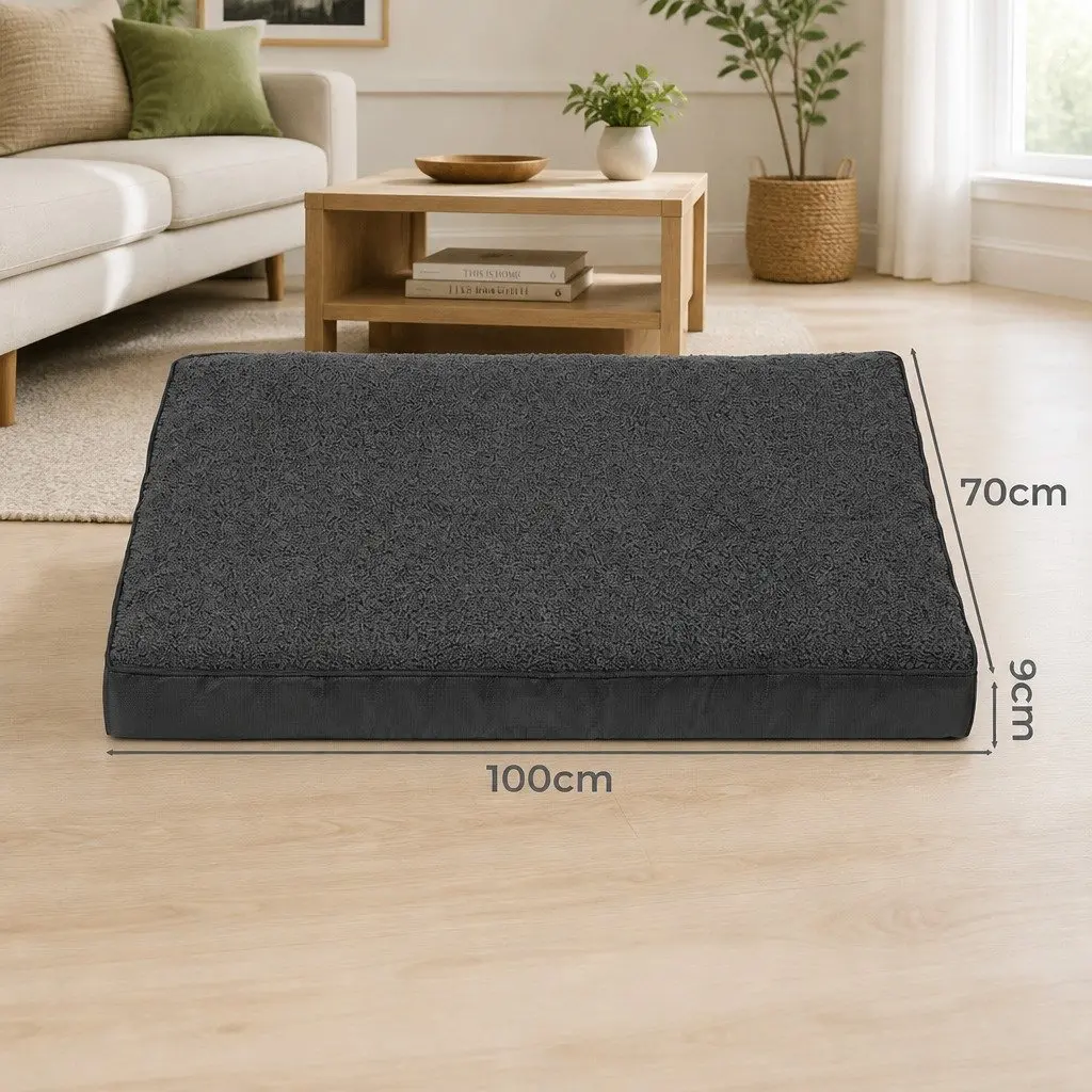 Orthopedic Pet Bed for Dogs and Cats XL Grey Removable Washable Cover Non-Slip Foam Cushion