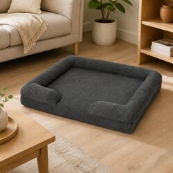 Pet Sofa Bed Memory Foam Orthopaedic Dog Cat Cushion Raised Rim Washable Large