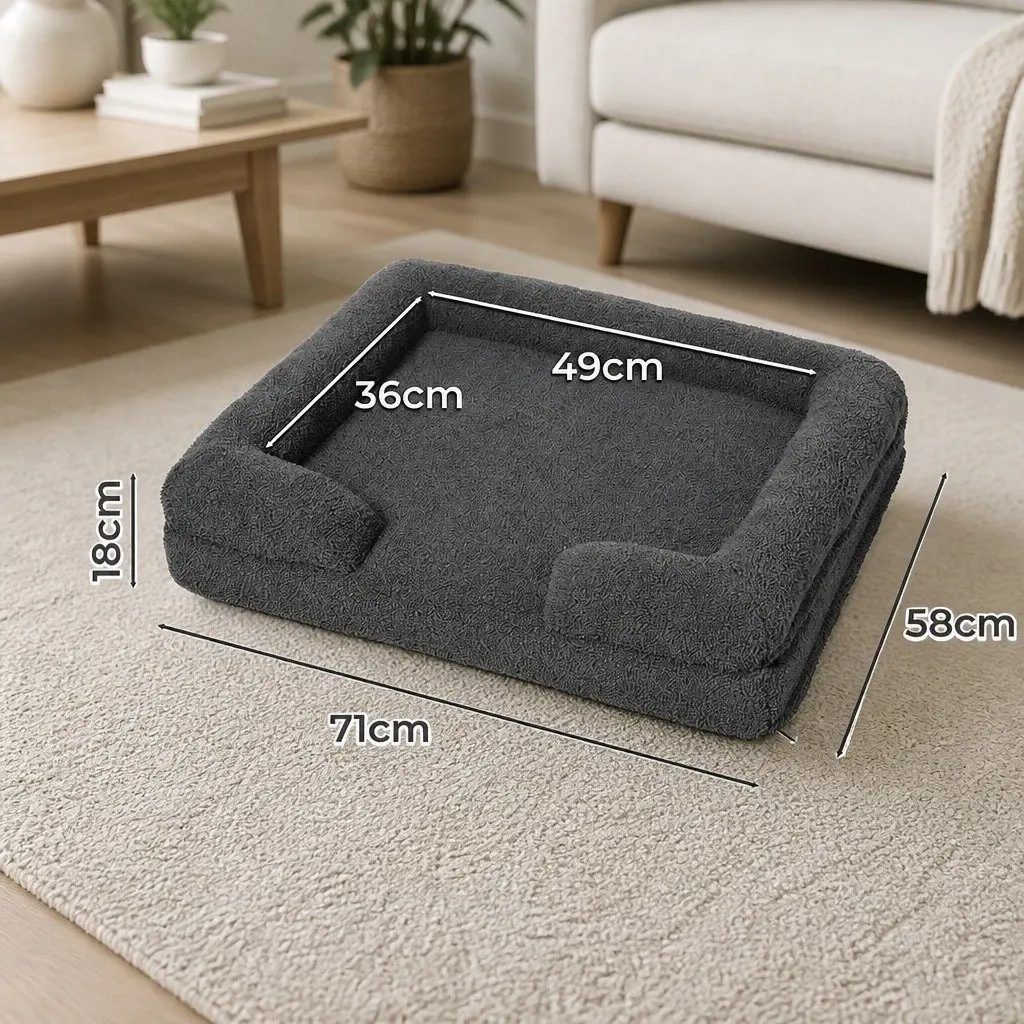 Memory Foam Pet Sofa Bed with Orthopaedic Foam Washable Cover Dog Cat Couch