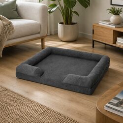 Memory Foam Pet Sofa Bed - 106cm W x 81cm D x 18cm H
