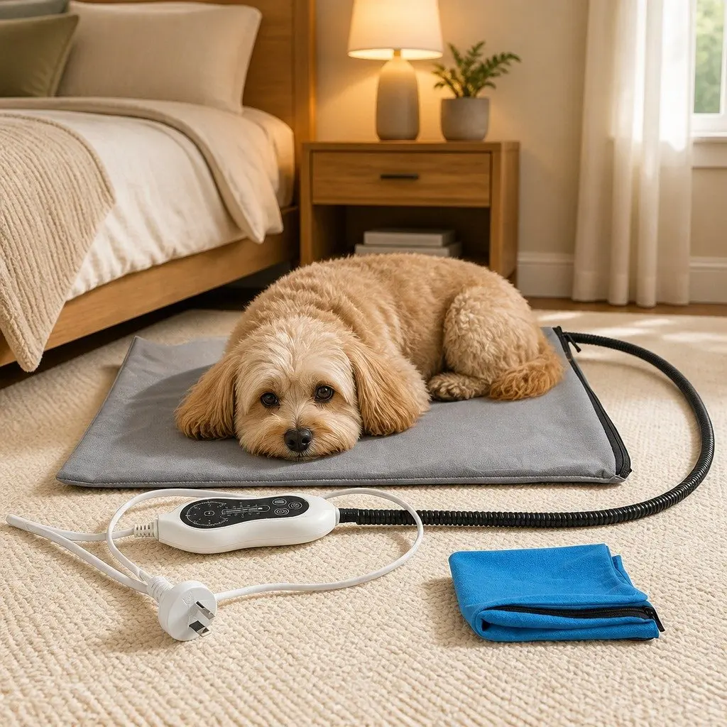 Electric Heated Pet Pad Large Dog Cat Bed Warm Mat Adjustable Temperature Timer